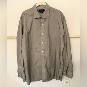 Polo Ralph Lauren Men’s Gray Classic Fit Easy Care Dress Shirt Size 17 1/2 34/35